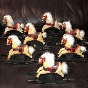 Classic Wooden Rocking horses Set of vintage Christmas rocking horses,all wooden